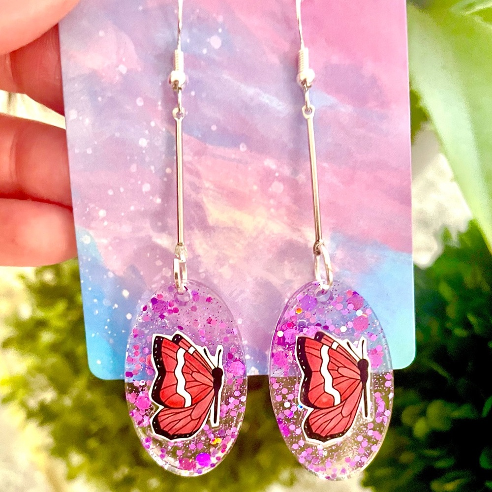 Butterfly Acrylic Dangle Earrings